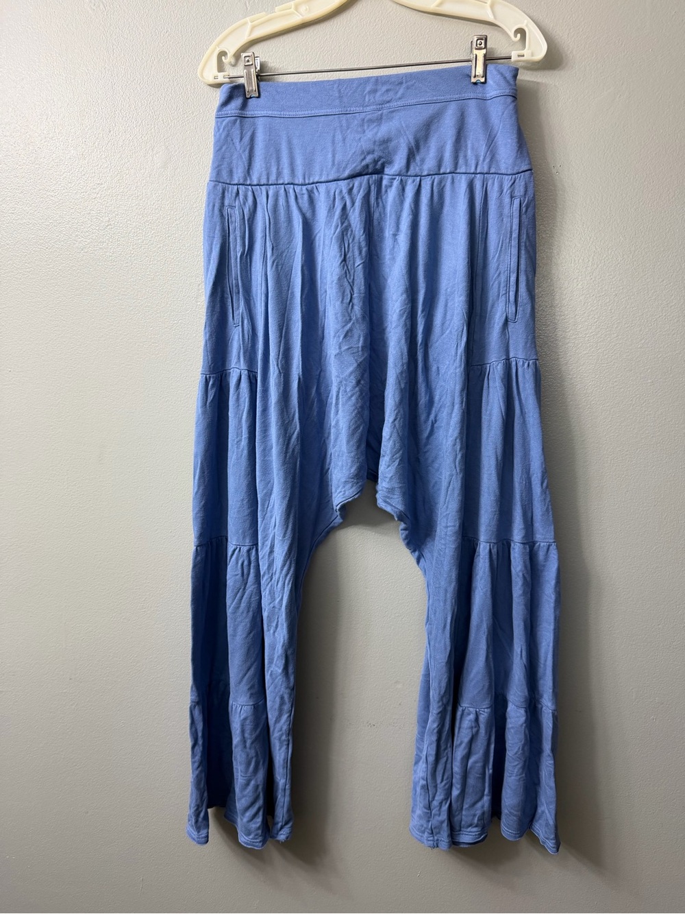 Free People movement blue Stay Low Harem Pants tier oversized baggy XS - Picture 8 of 9